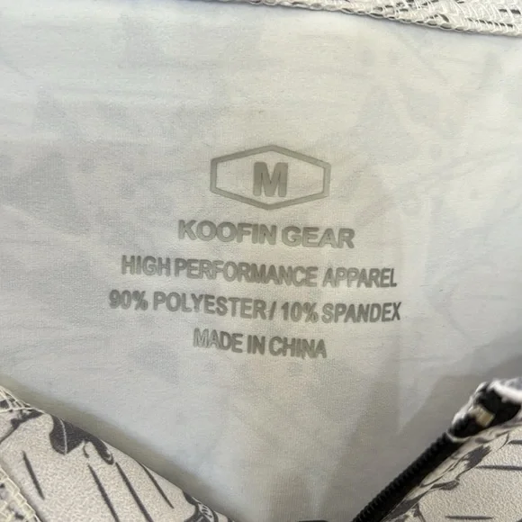 NWT{Koofin}Mens Sz M Gray/Wht/Blk Performance Fishing 1/4 Zip Pullover Shirt - Picture 3 of 5